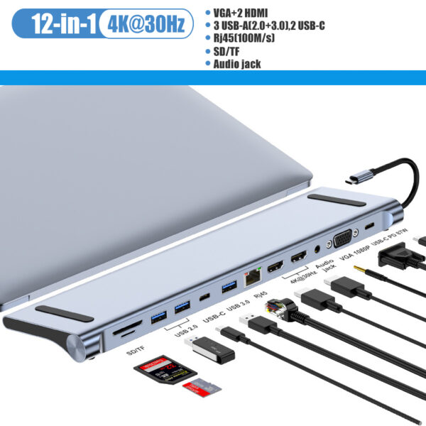 12 in 1 USB C docking station Stand