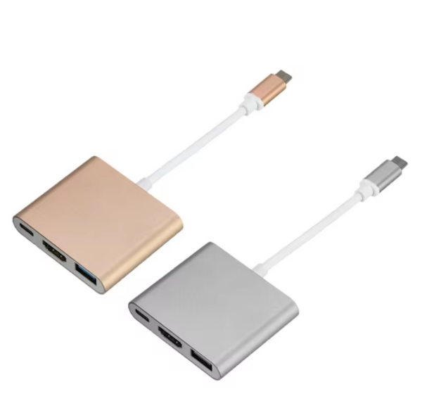 3 in 1 usb c hub golden and silver 1