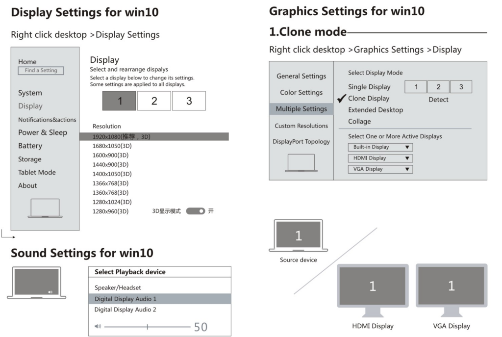 Display settings for Win10