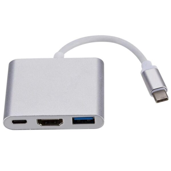 silver 3 in 1 usb c hub 01